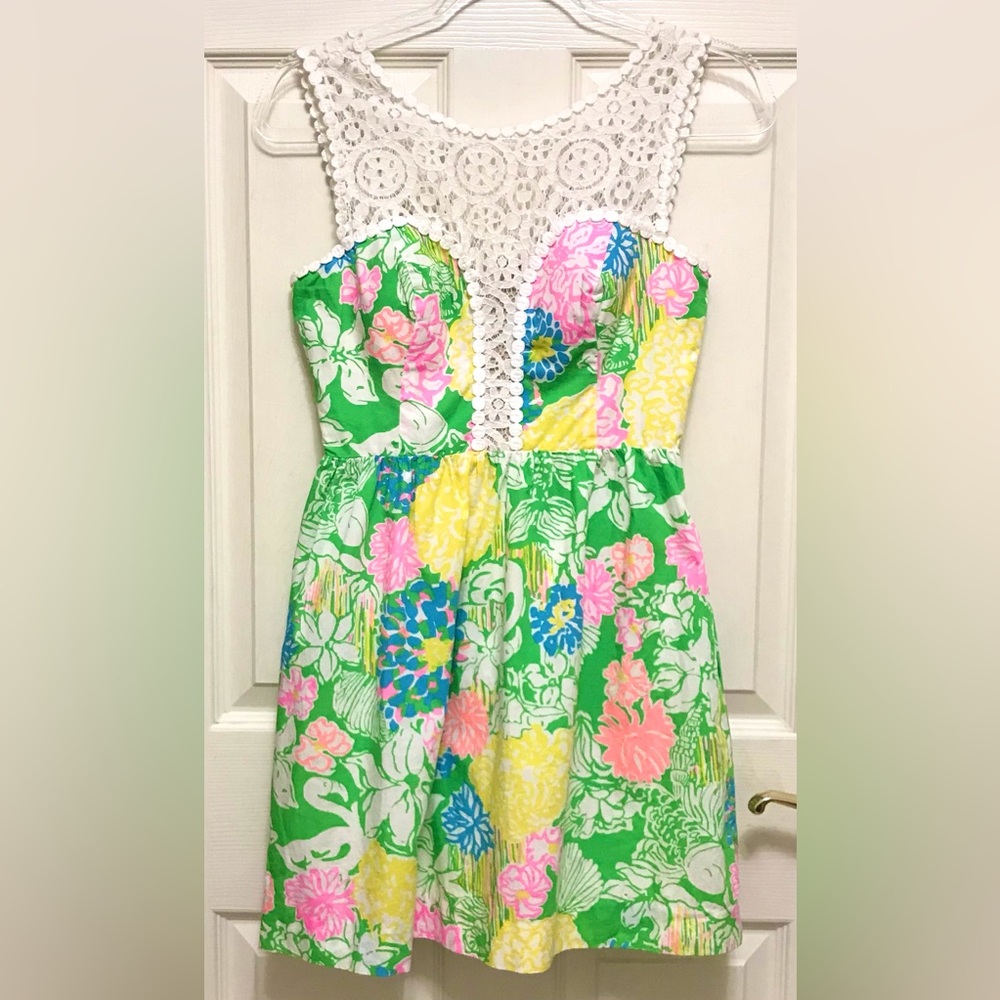 Lilly Pulitzer Reagan Dress Hibiscus Stroll - Picture 9 of 16